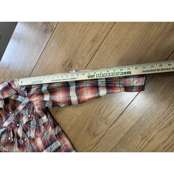 Mr Leggs Shirt Mens Small Plaid Flannel Pearl Snap USA 70s 80s Western VTG - Picture 9 of 11